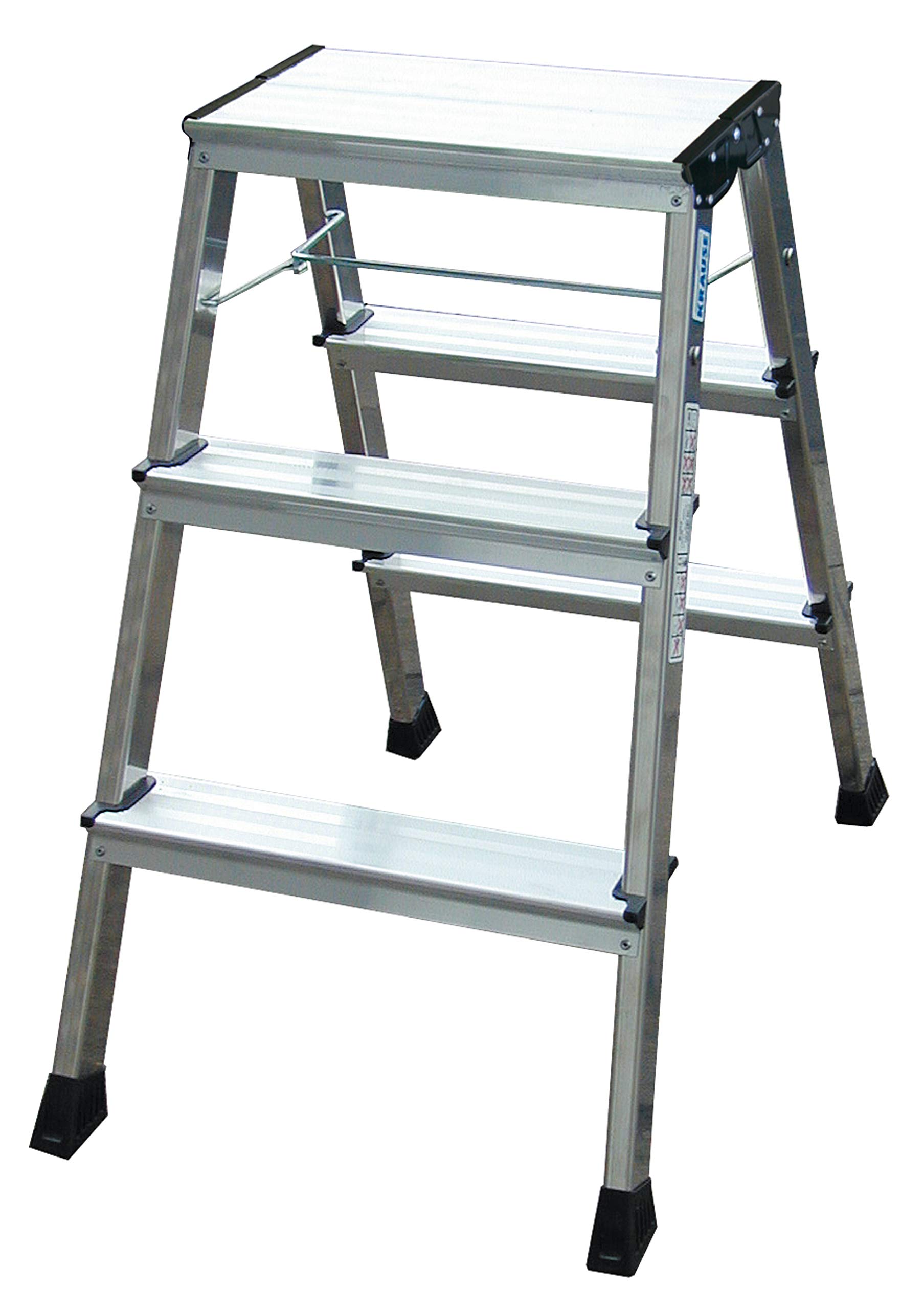 Krause 130068 Folding Steps 2 x 3 Steps Aluminium with Roll-Stop