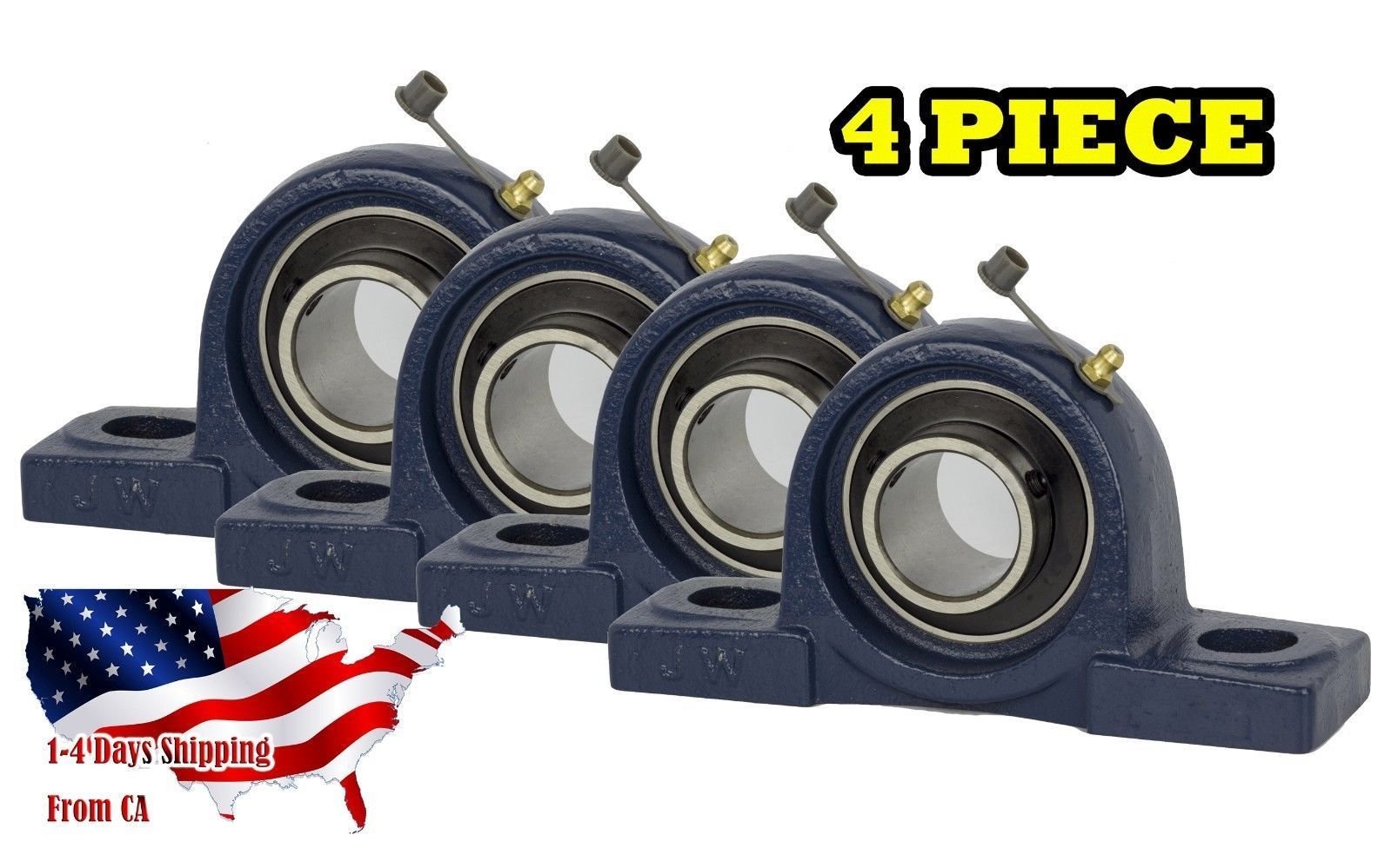 4 Piece UCP2018, 1/2 inch Pillow Block Bearing Solid Base,Self
