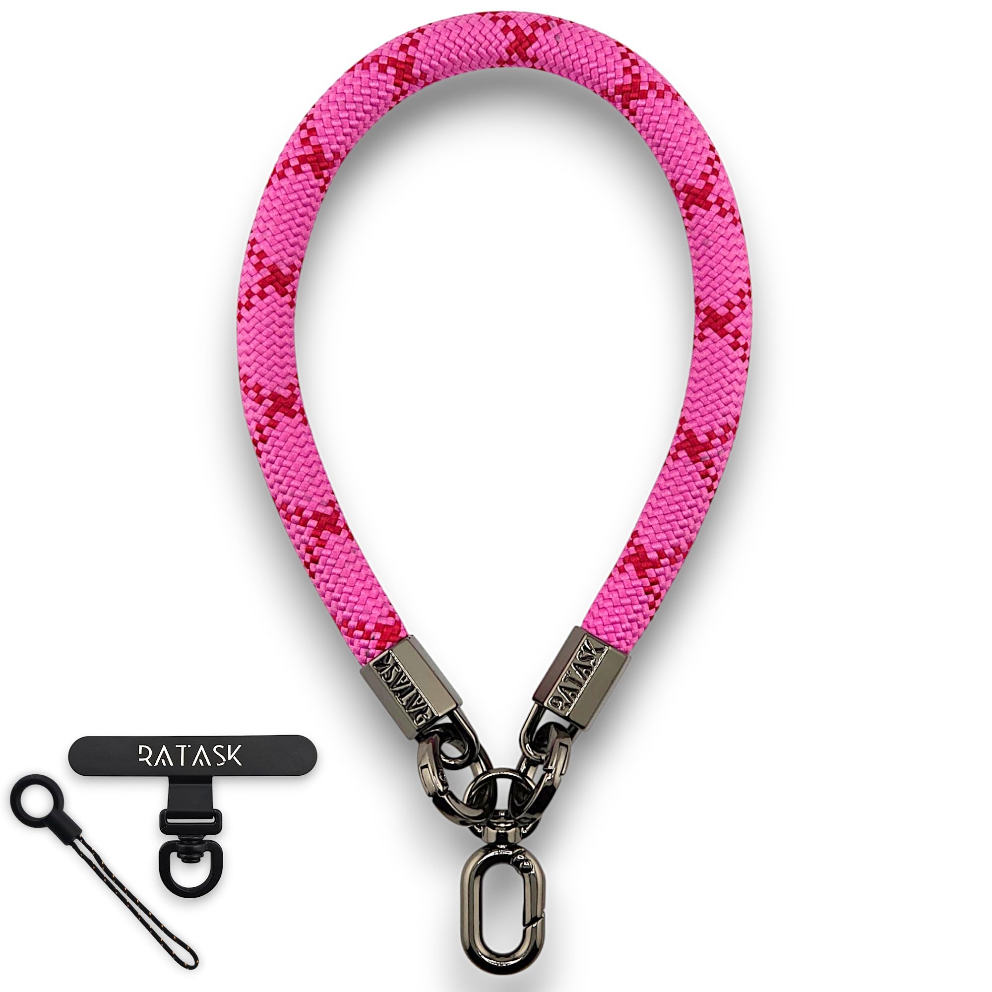 RATASK Wrist Strap Lanyard, Rope Lanyard Wrist Strap for Mobile Phones, Cameras, Keyring, Keychain,Mobile Accessory Pendant (Bright Pink)