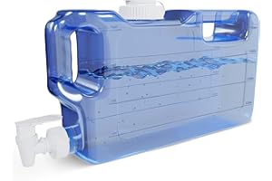 1.1 Gallon Refrigerator Water Dispensers Bottle with Faucet, Spigot & 58mm Screw Cap - BPA Free Plastic Leak-Proof | Slimline