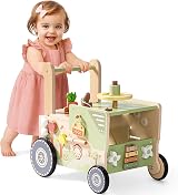 ROBURD Farm Themed Baby Walker Wooden Toddler Push Toy with Adjustable Height view 9