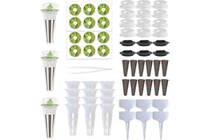 AMBGROW 61Pcs Hydroponic Pods Supplies, Hydroponics Garden Accessories, Grow Anything Kit for Aerogarden Pods, 12 Grow Sponges 12 Grow Baskets 12 Grow Domes 12 Pod Labels 6 Spacers 6 Plant Labels 1 Tweezer