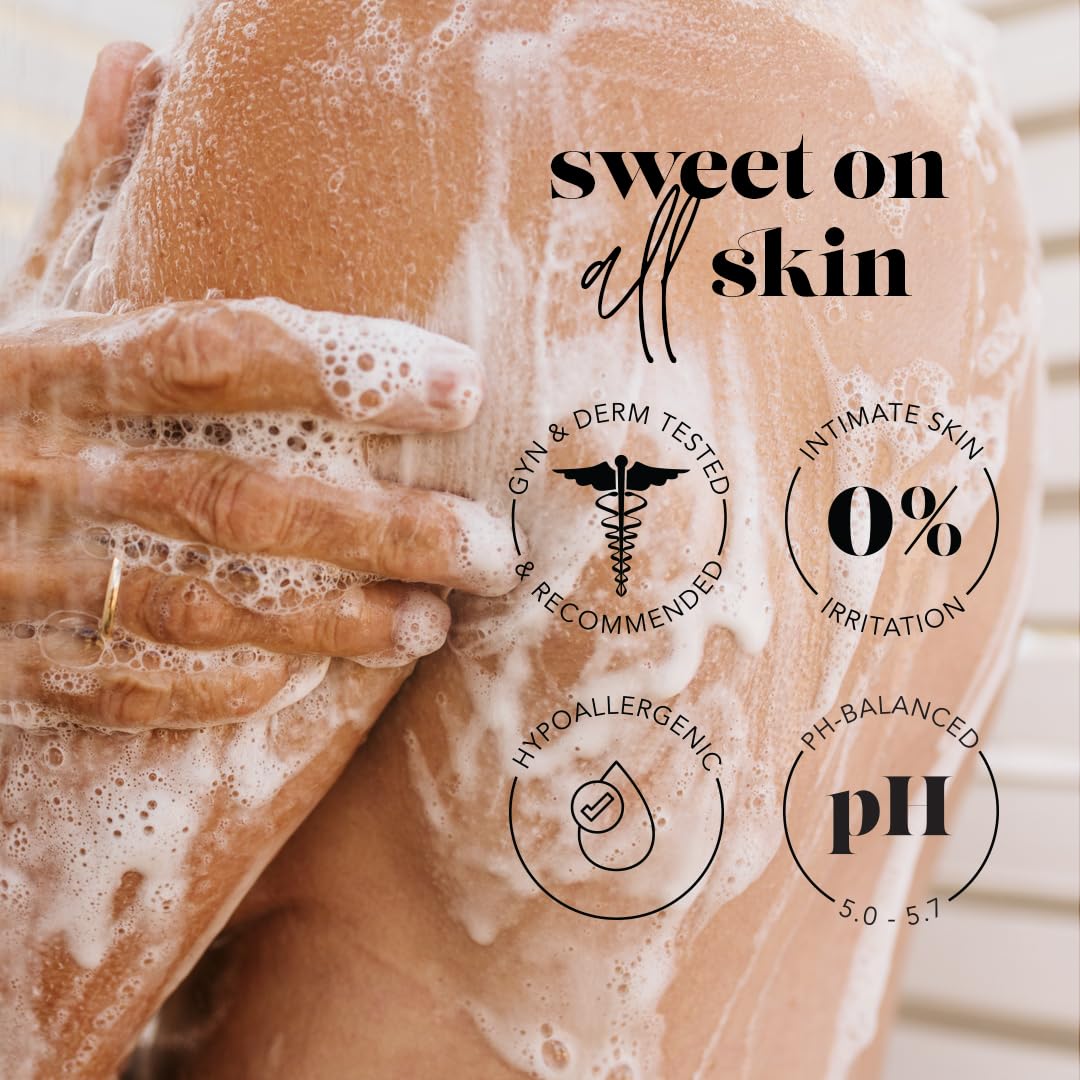 SweetSpot Labs pH Balanced + Barrier Rescue Body Wash for Women, for Dry Itchy Skin, Unscented, 8 oz