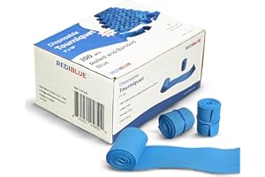 REDIBLUE Disposable Tourniquet [Pack of 100] - Latex Free, Tear Resistant, Single Use Tourniquets for First Aid, Medical, Clinic, Compact and Portable - 1" x 18"