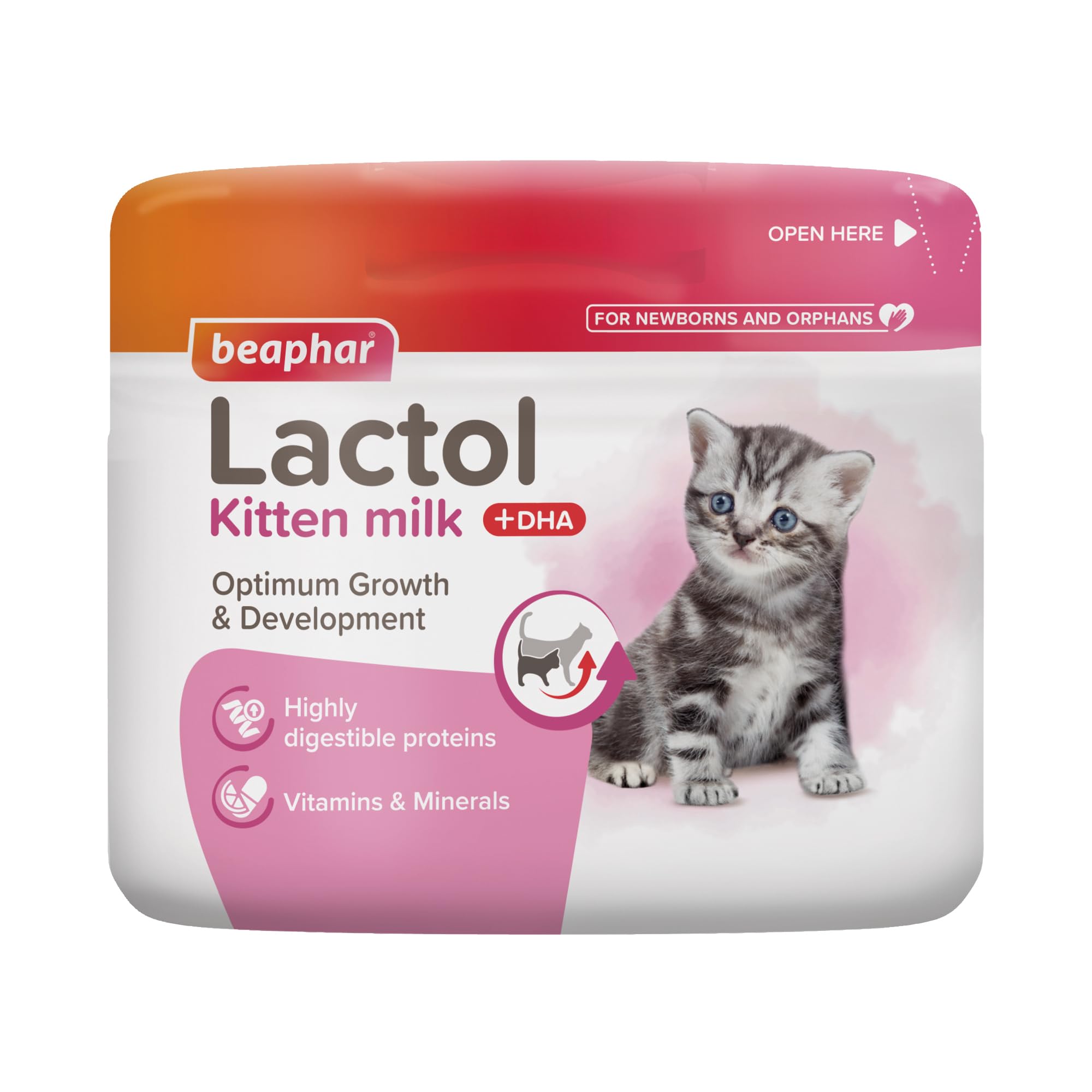 Beaphar - Lactol Kitten Milk 250g - Milk Replacer & Complete Feed for Newborn & Weaning Kittens โ For growth & development โ Contains DHA, Taurine & Vitamins โ Ideal for Hand-Rearing โ Use from Birth