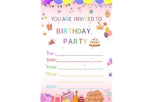 32 Birthday Invitation Party Cards,Uniquely Designed Birthday Cards for Children,Men, Women and Kids (Stars)