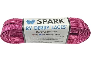 Derby Laces Pink 96 Inch Spark Skate Lace for Roller Derby, Hockey and Ice Skates, and Boots