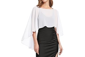 Womens Capelets Shawls and Wraps for Evening Dresses Chiffon Wedding Cape Shrugs