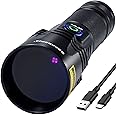 DARKBEAM UV Black Light 365nm Woods lamp, USB-C Rechargeable Filtered Blacklight, LED Ultraviolet Flashlight 20W High Power P