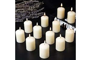 GINITIRI White Beeswax Votive Candles12 Pack,100% Pure Beeswax Candles,Unscented,Slow-Burning 11-12 Hours, Natural Bees Wax Candle for Home,Church,Prayer