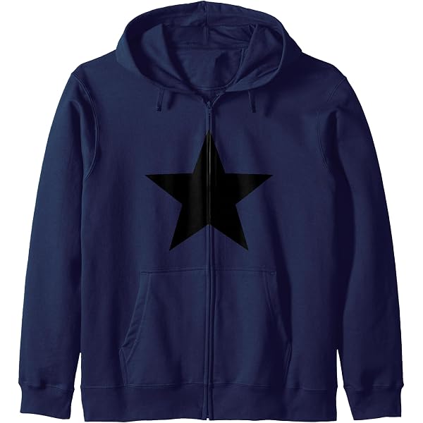 Amazon.com: Black Star Five Pointed Star Zip Hoodie : Clothing