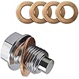 neynavy 1 PC M14x1.5 Oil Drain Plug Stainless Steel with 5 Copper Washer Gaskets, Heavy Duty Oil Plug Anti Leakage Replacemen