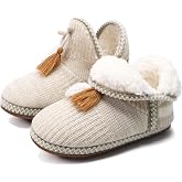 GPOS Womens Knit Faux-Cashmere House Bootie Slippers Quilted Ankle Boots | Lightweight Winter Comfort Memory Foam, Cotton Warm Lined Cozy Cute Bedroom Slipper Boots Non-Slip Grippers Indoor