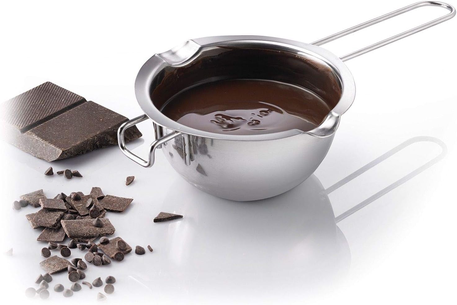 Westmark Wasserbad-Schmelzschale, Für Rechts- und Linkshänder, Innendurchmesser: 11 cm, Rostfreier Edelstahl, Silber, 31492270