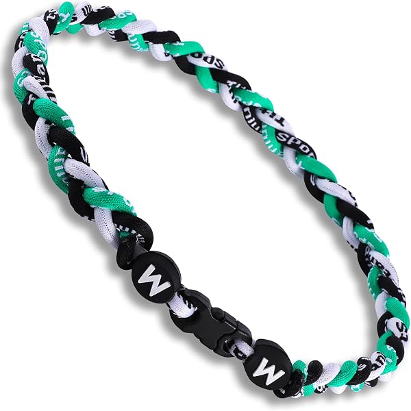 Collana Sportiva A 3 Corde Twist, In Titanio Nero Con Dettagli Neon Stile Baseball Tornado