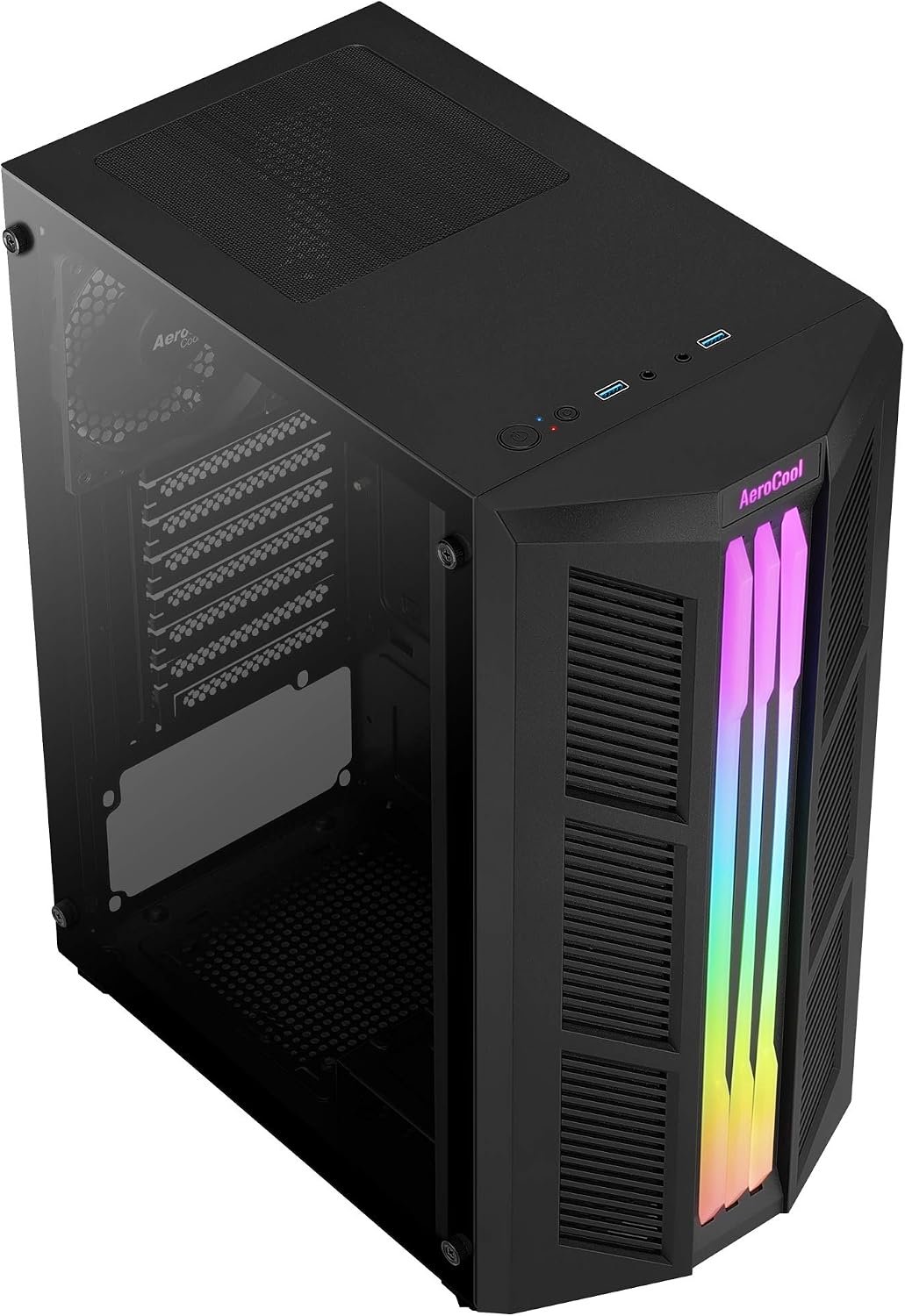 Aerocool PRIME, PC ATX Case, Front Triple ARGB, Tempered Glass, Fan 12 cm - Image 4