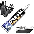 5200 Marine Sealant - Fast-Cure, High-Bond, UV-Resistant Underwater Marine Adhesive Sealant for Boats, Hulls, Decks, and RVs - with Gloves, Nozzle, White 3 oz