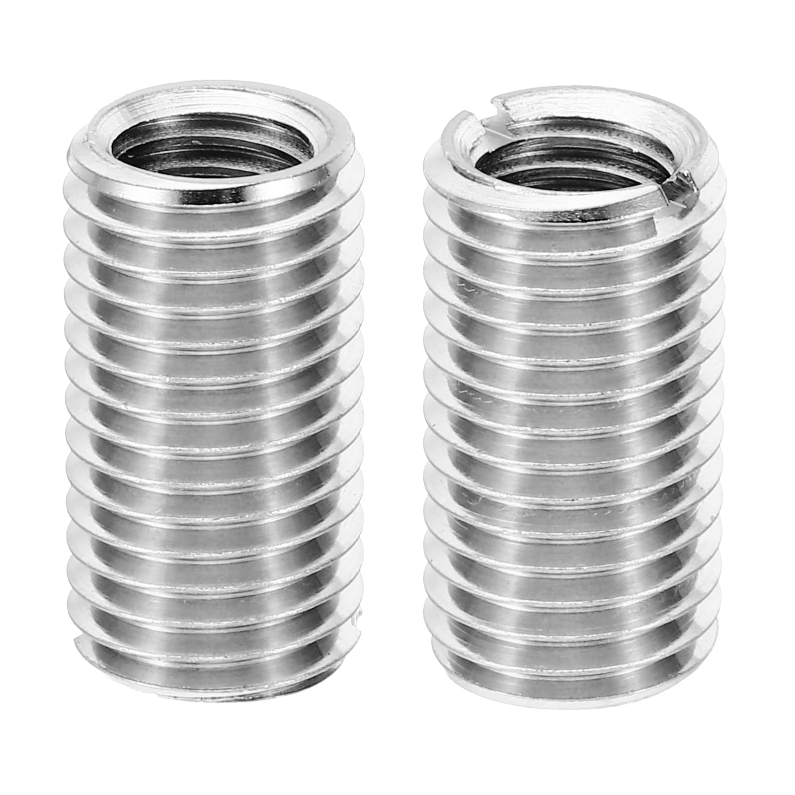 PATIKIL Thread Adapters Sleeve Reducing Nut, 2 Pcs M16xM12x30mm Male to Female Repair Insert Nut Screw Reducer Conversion Stainless Steel Fastener, Silver Tone