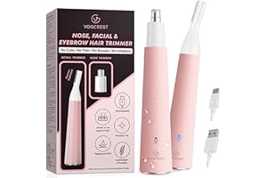 VG VOGCREST Nose Hair Trimmer for Women, Portable, Waterproof, Rechargeable, 2-in-1 Trimmer, Easy to Clean, Suitable for Sensitive Skin