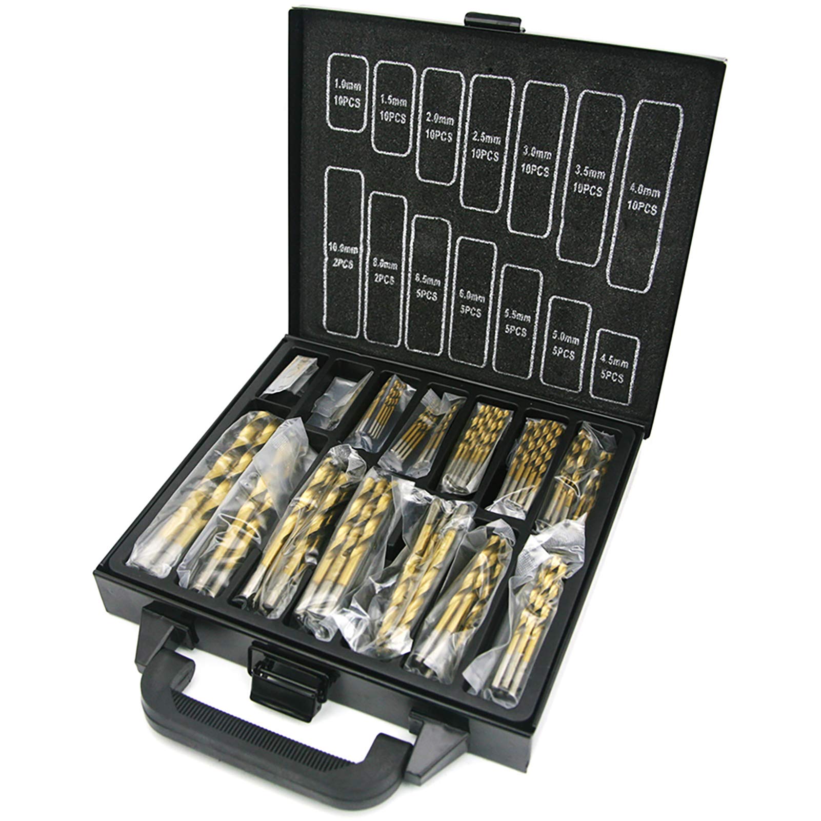 NORTOOLS Drill Bit Sets, 99 PCS Titanium Twist Drill Bit Set, HSS Jobber Drill Bits for Soft Metal, Wood,Plastic | with Protective Storage Case 1.0-10 mm