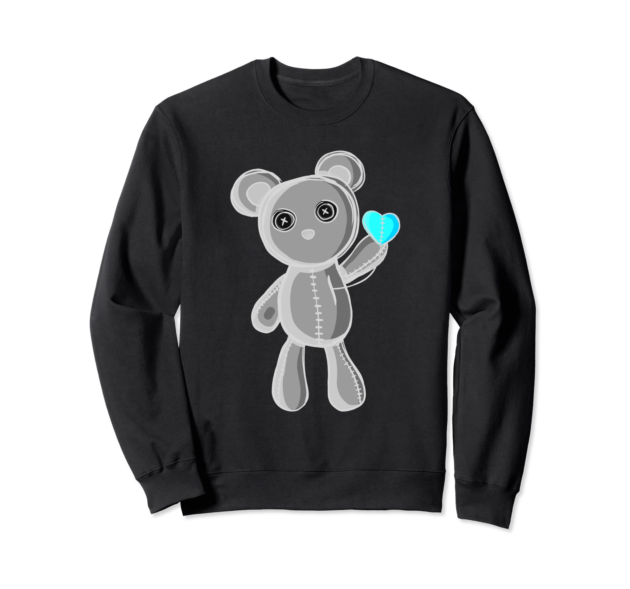 Sweet Little Emo Gothic Teddy Bear with Small Heart Gift Sweatshirt