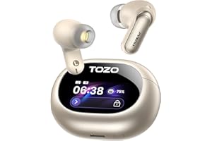 TOZO NC20 Pro Active Noise Cancelling Wireless Earbuds with Smart Touch Screen, LDAC Hi-Res Audio, Stereo Bass, 6 Mics AI Cal