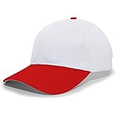 Pacific Headwear Coolport™ Mesh Hook-and-Loop Adjustable Cap, White/Red, OS