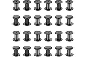 PATIKIL 24 Sets Chicago Screws, 8mm L Chicago Screws Phillips Binding Post Screw Bolts Leather Rivets Fasteners Connectors fo