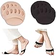 Reusable Honeycomb Fabric Forefoot Pads Soft Ball of Foot Cushions Metatarsal Pads for Women Men Prevention Pain Relief (Black,Beige)