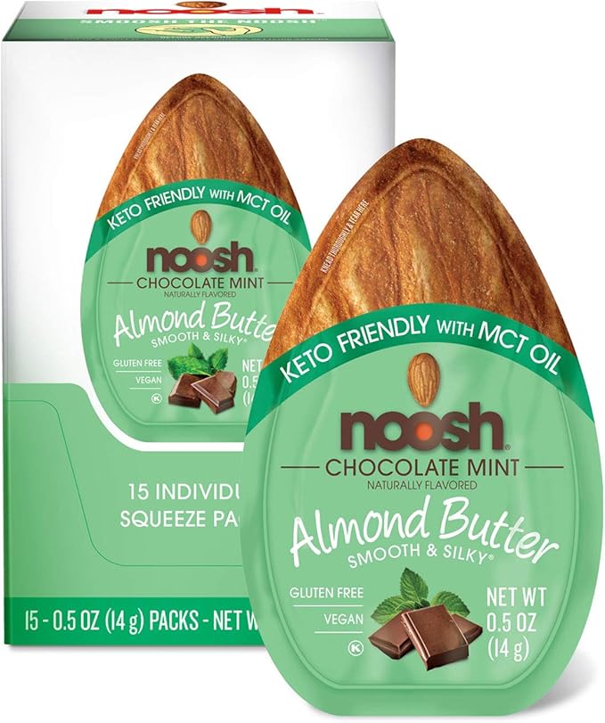 NOOSH Keto Chocolate Mint Almond Butter Packets 15ct (0.5oz) Vegan