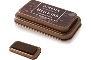 Brown Ink Pads for Stamps 4 x 2.2 x 0.7 In, Wahsable Stamp Pads DIY with Metal Case, Craft Inkpad for Rubber Stamping Paper W