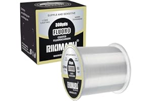 RIKIMARU Fluoro Fishing Line, 100% Soft Fluorocarbon Coated Fishing Line