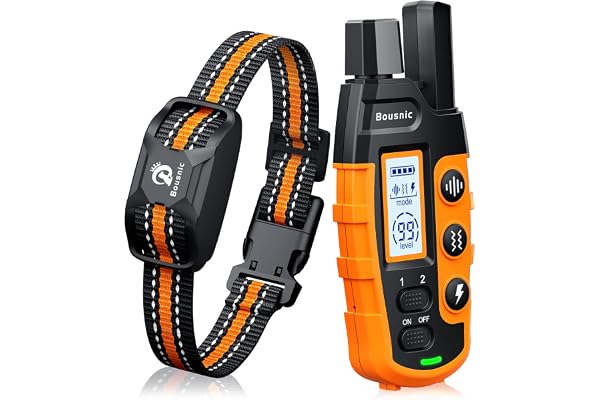 Bousnic Dog Shock Collar - 3300Ft Dog Training Collar with Remote for 5-120lbs Small Medium Large Dogs Rechargeable Waterproo