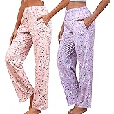 PNAEONG Women Cotton Pajama Pants Comfy Pj Bottoms Soft Printed Lounge Pant with Pockets