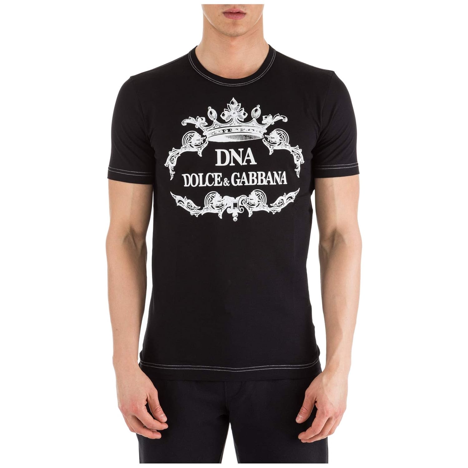 dolce and gabbana black v neck t shirt