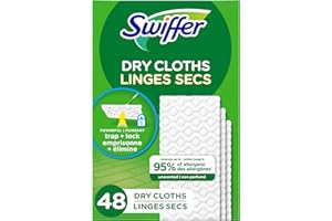 Swiffer Dry Multi-Surface Sweeping Cloth Refills for Floor Sweeping and Cleaning, Unscented, 48 Count