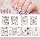 Hying 9PCS Valentine's Day Nail Art Stickers for