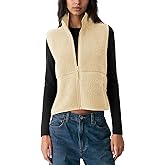 Locachy Women's Lighweight Fuzzy Fleece Vest Cozy Sleeveless Warm Outerwear Jacket Casual Zip Up Sherpa Gilet with Pockets