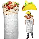 Hicarer Taco Costume Adult Funny Food Costume with Taco Hat Mexican Burritos Tortilla Outfit Halloween