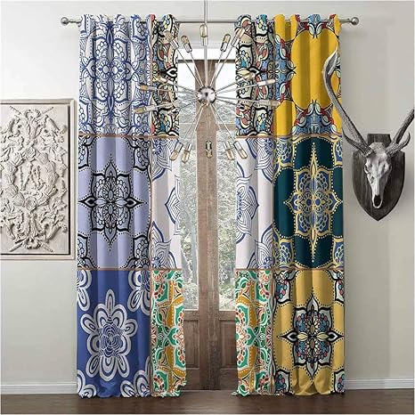 Cortinas con aislamiento de sombreado, impresión marroquí de eficiencia