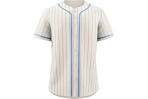KXK Pinstripe Baseball Jersey for Men Women,Blank Button Down Baseball Shirt Team Sports Uniform