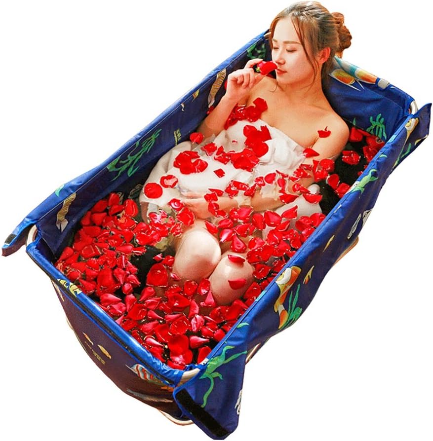DQMSB Portable Folding Bathtub Adult Bath Barrel Household Free Inflatable Bath Barrel Magic Bathtub Artifact Thick And Durable Portable Folding Bathtub