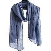 Jeelow Cotton Feel Scarf Everyday Classic Shawl Wrap Soft Lightweight Light Travel Scarves Wraps For Men Women