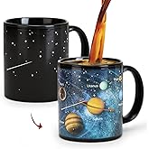 MUGKISS Heat Changing Solar System Coffee Mugs with Lid, 11oz NASA Space Mug, Color Changing Astronomy Gifts for Women & Men