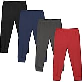 Resinta 4 Packs Toddler and Boys 100% Cotton Pants Kids Sport Pull on Jogger Pants 2T-6Year