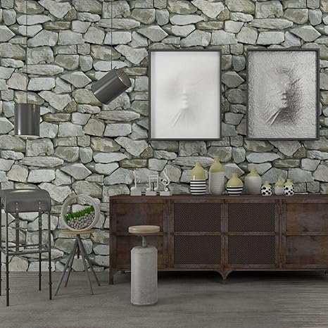 Amazon Co Jp 熱い壁紙ビンテージの壁紙3dレンガのパターンの壁紙の岩壁紙 模造ストーンパターンのレストランホットポットレストランリビングルームの背景壁紙 0 53x10m Color 57804 ホーム キッチン