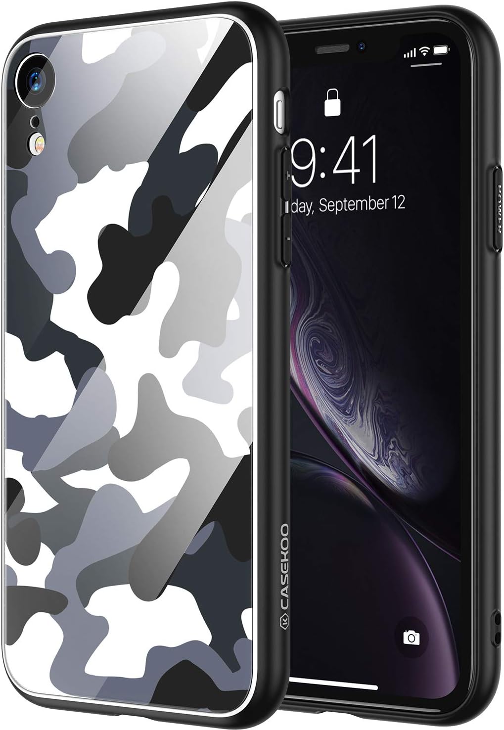 CASEKOO Camo iPhone XR Case, Slim Camo Print Acrylic Rear