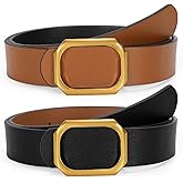 SUOSDEY Women Reversible Leather Belt for Jeans Pants Dresses Ladies Waist Belt, 1.3" Width