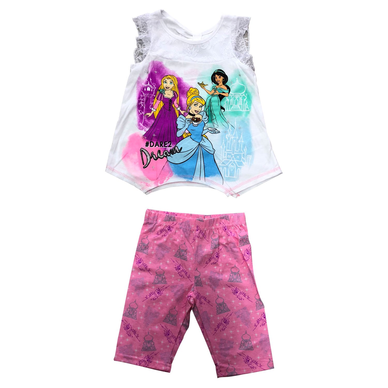 Disney Princess 2 Pieces Girls Summer Clothing Set 46X Years Clothing