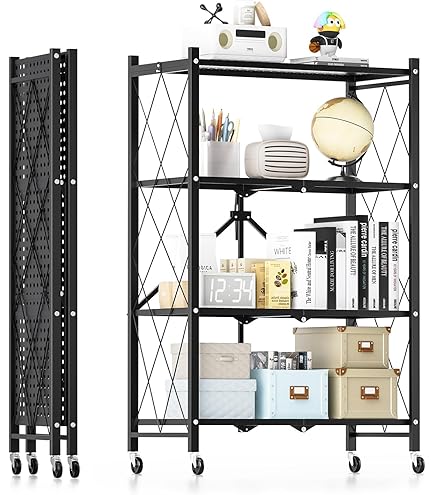 Amazon.com: HealSmart Heavy Duty 4-Tier Foldable Metal Rack